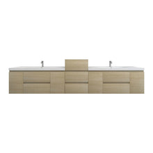 Load image into Gallery viewer, Bow 116&quot; Wall Mounted Vanity With Reinforced Acrylic Sink W/Small Side Cabinet
