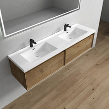 Load image into Gallery viewer, Bella 72&quot; Wall Mounted Vanity With Double Sink Acrylic Top
