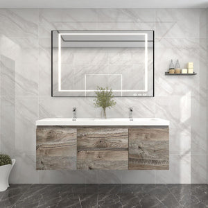 Bow 60" Wall Mounted Vanity With Reinforced Acrylic Sink