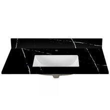 Load image into Gallery viewer, Black Marquina Quartz Vanity Countertop
