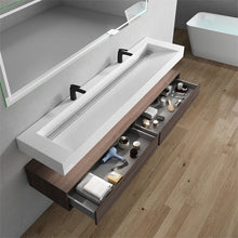 Load image into Gallery viewer, Alysa 84&#39;&#39; Floating Vanity With 16 Acrylic Sink/Double Faucet Hole
