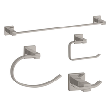 Load image into Gallery viewer, Nova 4-Piece Bathroom Hardware Accessory Set With 24&quot; Towel Bar

